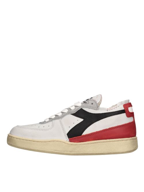 Sneakers in pelle DIADORA HERITAGE | MI BASKET ROW CUTBIANCO-NERO-ROSSO-GRIGIO